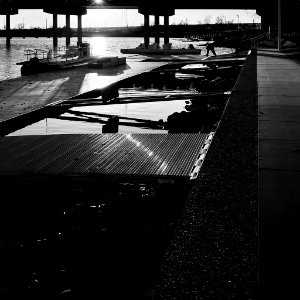 Docks on river photo