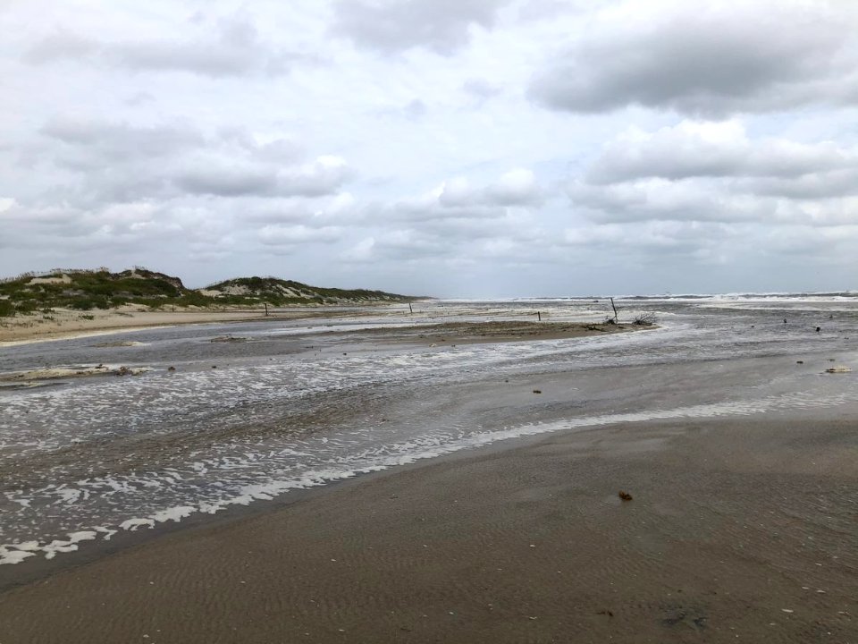 Hurricane Teddy - Bodie Island, looking north toward Ramp 4 exit 09-19-2020