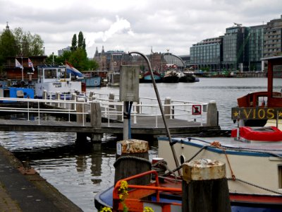 2013.06 - 'A wide city-scape over the Oosterdok / Docklands water', and Central Station in Amsterdam center; urban photography by Fons Heijnsbroek, the Netherlands photo