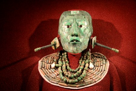 Maya Jade Mask & Burial Artifacts of Kinich Hanab Pakal, Ruler of Palenque, 615-683 AD photo