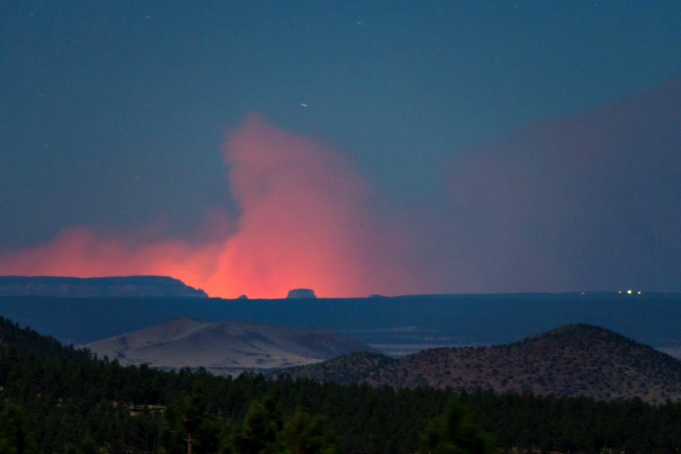 Flagstaff view of Fuller Fire (GCNP)