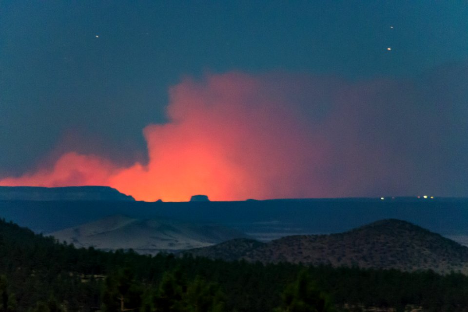 Flagstaff view of Fuller Fire (GCNP)