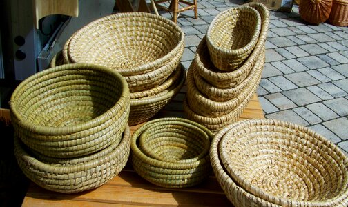 Straw basket wicker basket handmade product