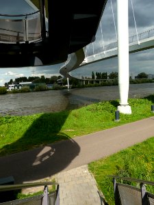2011.08 - 'View on the waving construction of  the Nescio bridge', over the canal Amsterdam-Rijn-kanaal; a new pedestrian and cyclists bridge; geotag free urban picture, in public domain / Commons CCO;  city photography by Fons Heijnsbroek, The Netherland