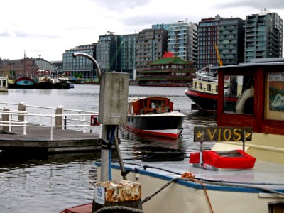 2013.06 - 'A city-view over the Oosterdok / Dockland water', and the Central Station in Amsterdam center, cityscape;  urban photography by Fons Heijnsbroek, the Netherlands