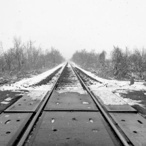 Snowing rural tracks