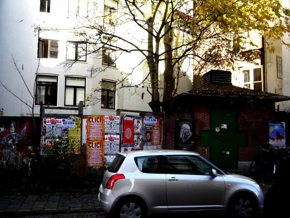 Urban tree with sunlight and shadows on the building-walls, in the Willemstraat, Jordaan-district in Amsterdam, near the corner with Brouwersgracht in Amsterdam city, November 2013; photo Amsterdam city; urban photographer Fons Heijnsbroek, 2013 photo