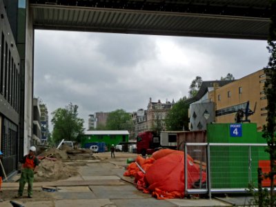 Construction of The Gate, main building of the university on the campus Roeterseiland in Amsterdam; urban photography of The Netherlands, Fons Heijnsbroek photo