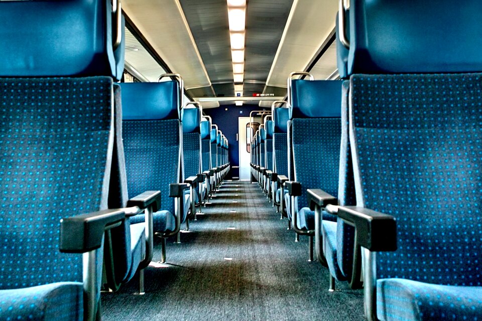 Empty train transport travel