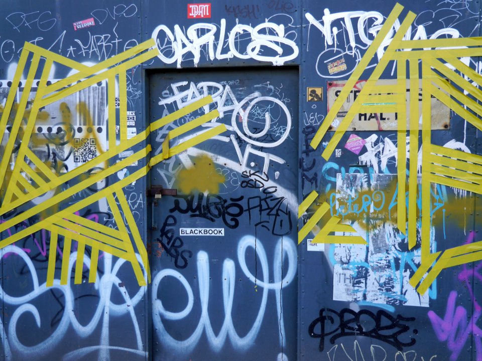 Graffiti tags and stripes on the wall - free photos of Amsterdam city, Fons Heijnsbroek
