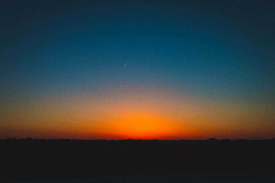 Orange blue silhouette