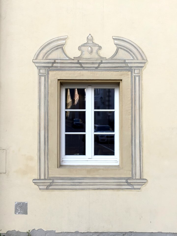 Artistic painted classic window frame