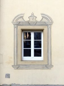 Artistic painted classic window frame photo