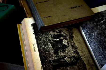 Looking through time. - Some very old books.