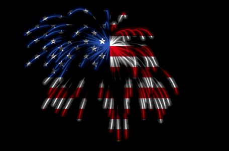 Happy 4th of July! The American Flag in Fireworks photo