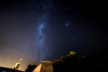 Milky Way and Magellanic clouds over the observatory tonight