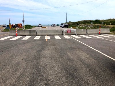 NCDOT installed Jersey barriers at the north end of Ocracoke Island for visitor safety photo