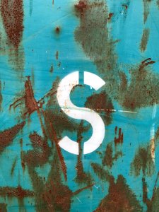Sprayed letter S