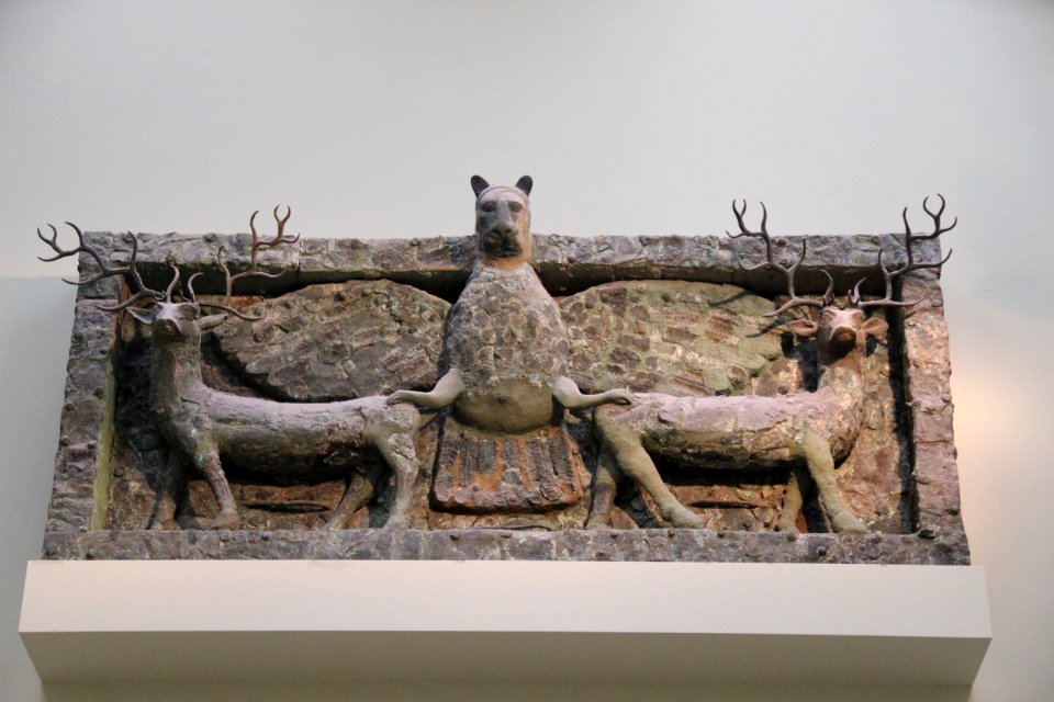 Lion-headed Imdugud (Anzu) Bird on Top of Two Stags, c. 2500 BC