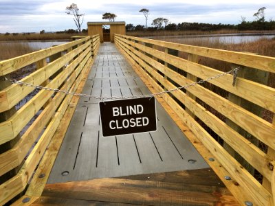 Blind Closed sign at Bodie Island Marsh Blind