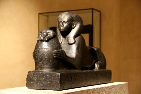 Granite Sphinx of Schepenupet II (Daughter of King Pije and Sister of King Taharqo), "Consort of Amun"; from Amun Temple, Karnak; 25th Dynasty (Cushites) photo