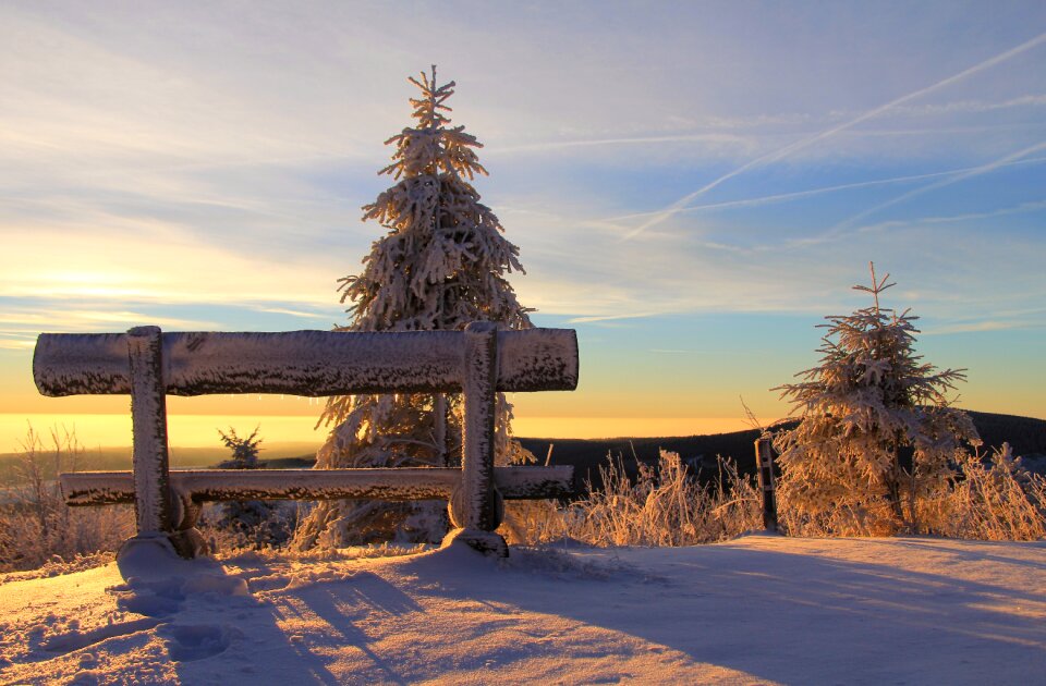 Ore mountains bank sunrise