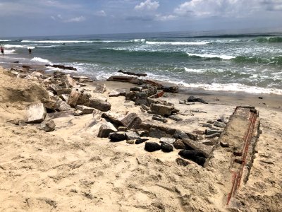 Original Cape Hatteras Lighthouse Fence Foundation Uncovered