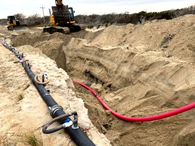 Underground cable in trench