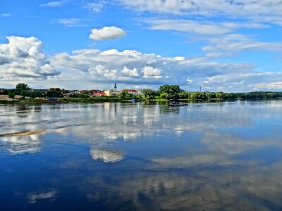 Lake water glassy