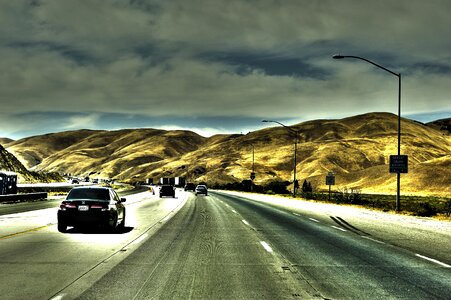 Hdr mountains highway photo