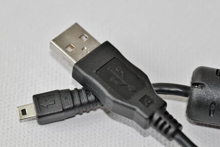 Connection data cable usb plug photo