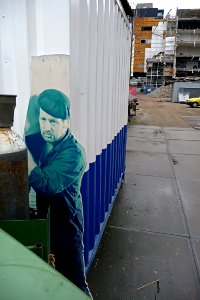 2011.01 - 'Photo of a construction container', with an printed image; geotagged free urban picture, in public domain / Commons CCO; city photography by Fons Heijnsbroek, The Netherlands photo