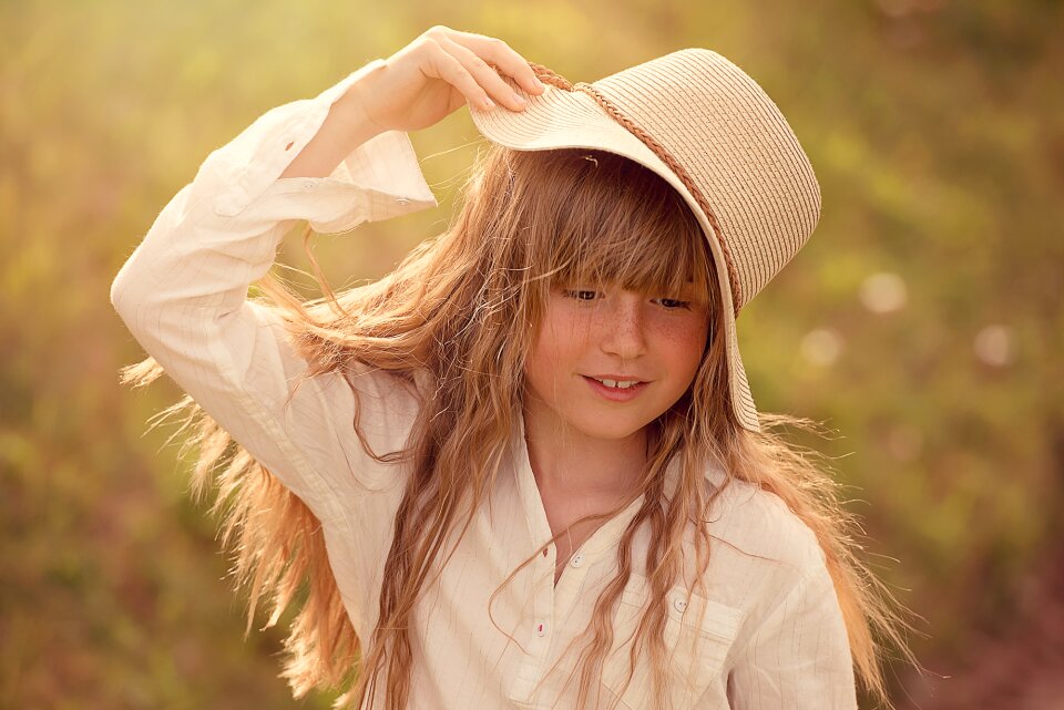 Girl long hair blond