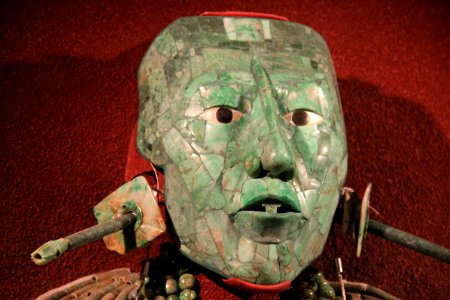Maya Jade Mask & Burial Artifacts of Kinich Hanab Pakal, Ruler of Palenque, 615-683 AD photo