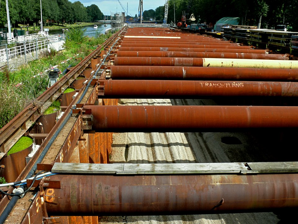 2007.08 - 'A view over the construction site' in the ground of the subway building-site along Noord Hollands kanaal (canal) ; location on the North side of the city, near the water IJ; Dutch city photo + geotag, Fons Heijnsbroek, The Netherlands photo