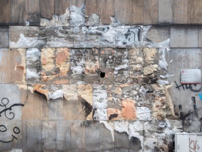 Damaged plastered wall