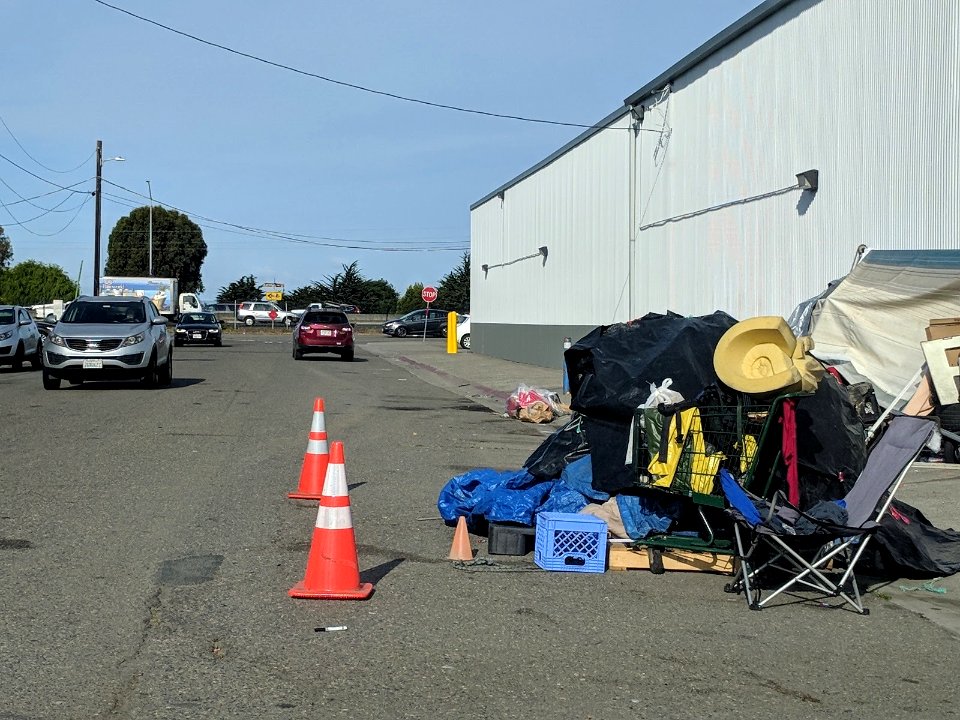 Berkeley tent camping blocking Cedar Street