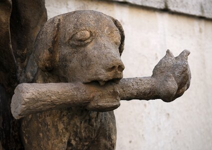 Dog torch stone