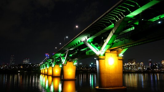 Seoul han river lighting photo