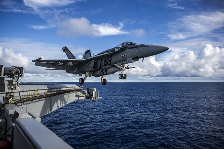 Aircraft carrier sea ocean photo