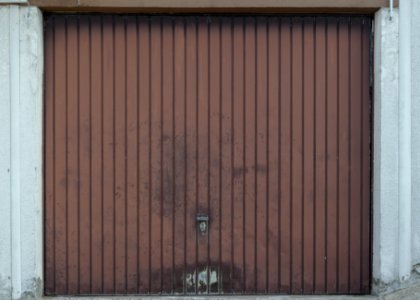 Garage door painted brown
