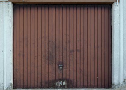 Garage door painted brown photo