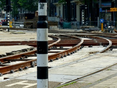Renovatie van de tramrails op het Frederiksplein Amsterdam / Tramtrack renovations at the square Frederiksplein in Amsterdam city 1
