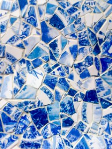 Blue ceramic tiles photo