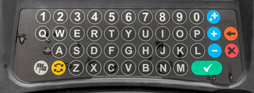 Keyboard of ticket machine