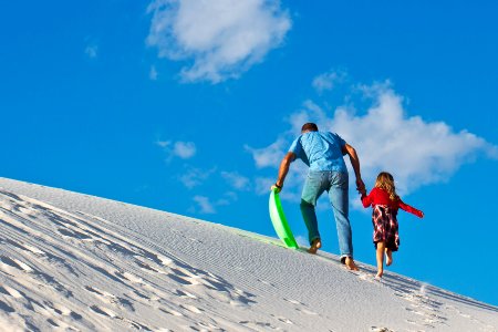 Sledding in the Dunes photo