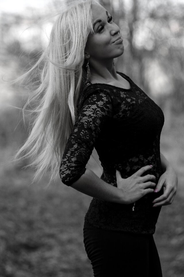 Girl long hair nature