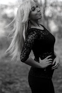 Girl long hair nature
