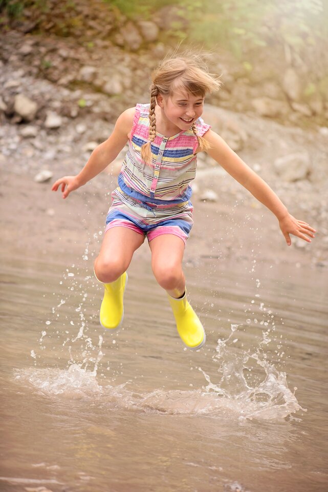 Girl water bach photo