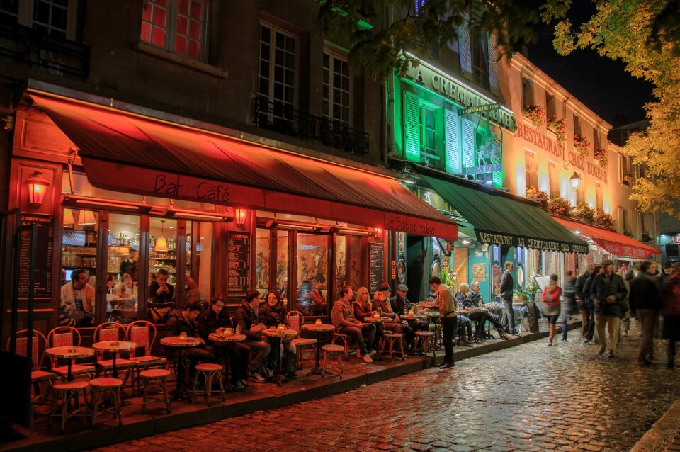 Romantic illuminated montmartre photo